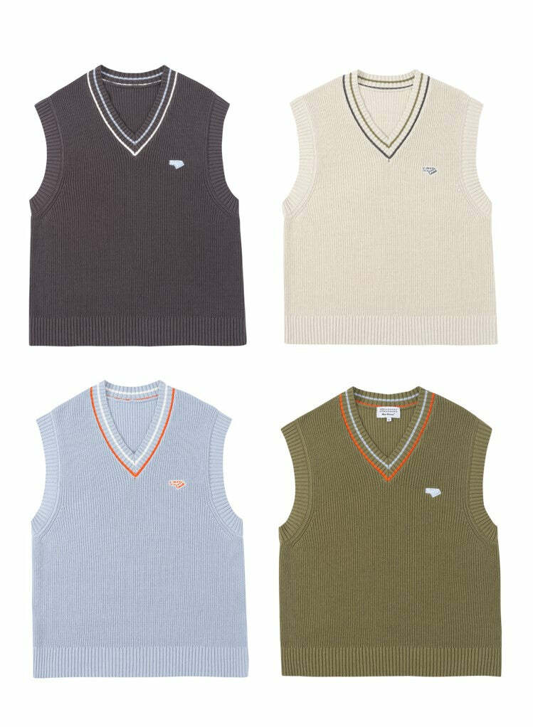 Y2K Grunge Knitted Vest - Retro 90s Summer Outfit, Pastel Goth, Y2K Club & Party Fashion