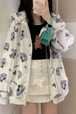 Y2K Grunge Kuromi Hoodie - Retro 90s Fashion, Pastel Goth, Y2K Summer Outfits, Sanrioc