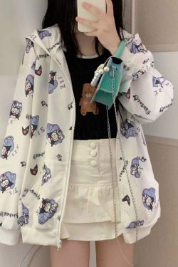 Y2K Grunge Kuromi Hoodie - Retro 90s Fashion, Pastel Goth, Y2K Summer Outfits, Sanrioc