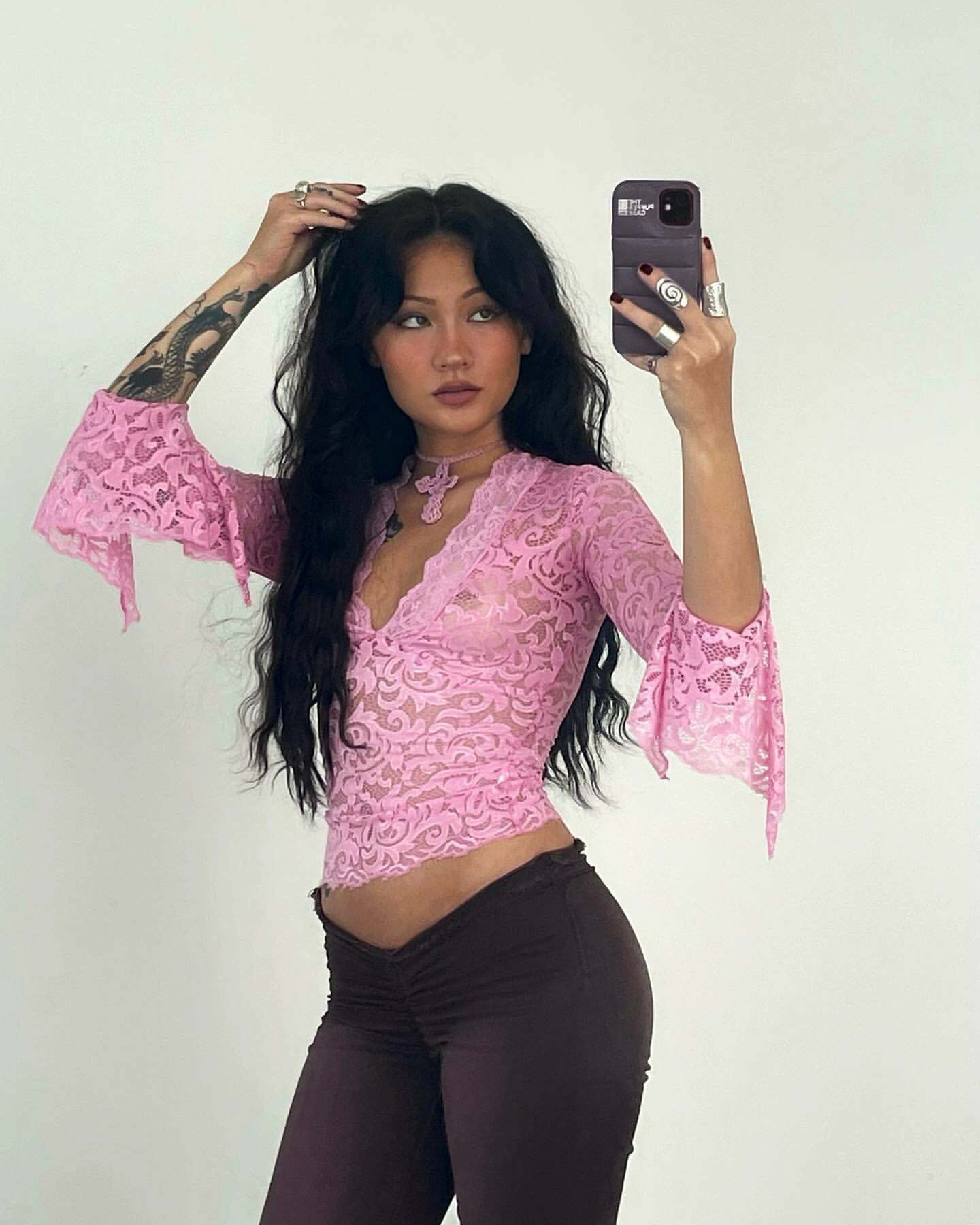 Y2K Grunge Lace Top - Retro 90s Fashion, Gothic Y2K, Summer Party Outfit