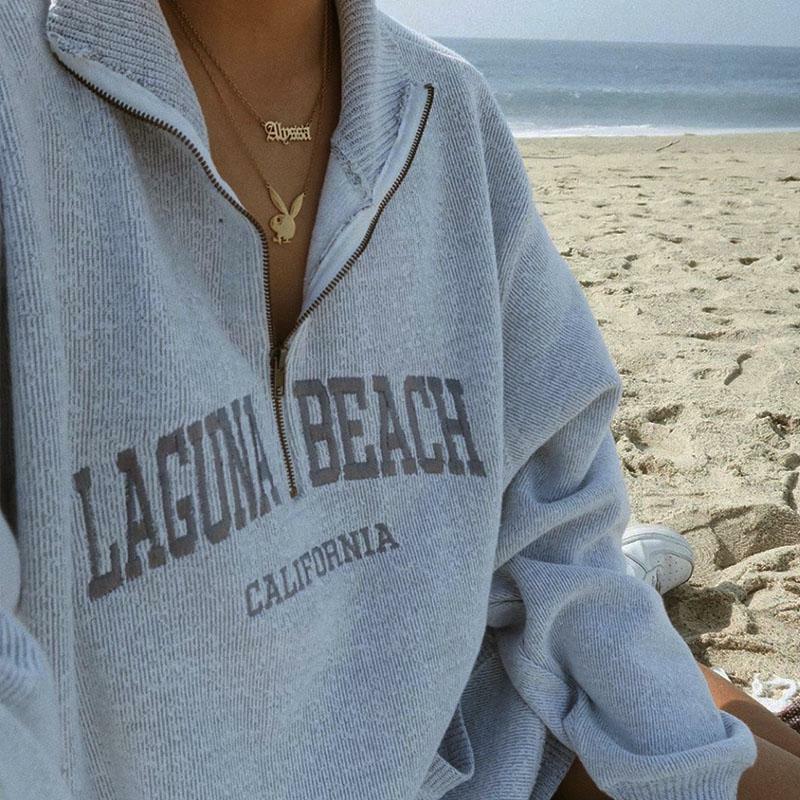 Y2K Grunge Laguna Beach Sweater - Retro 90s Fashion, Summer Y2K Outfits, Pastel Goth Style