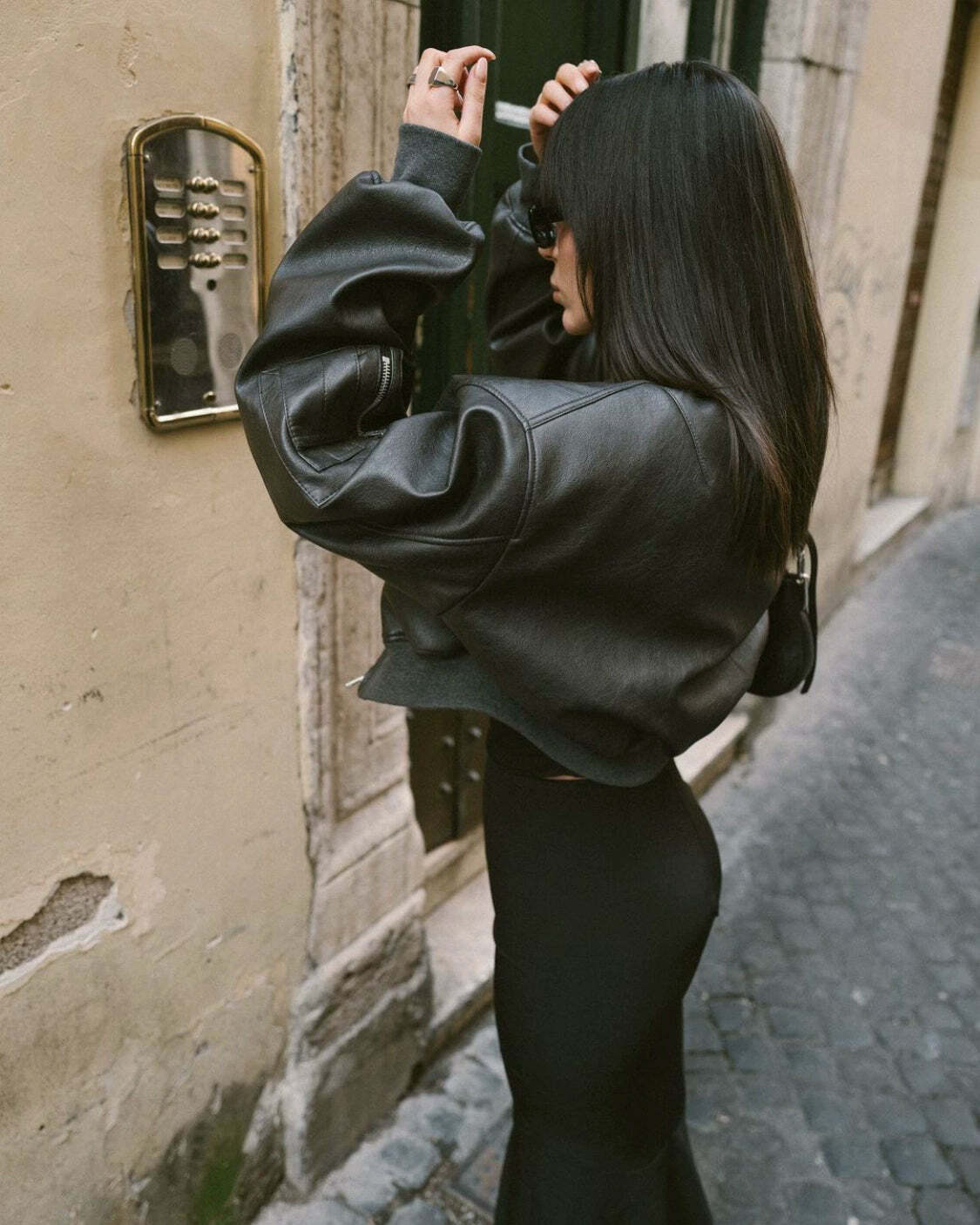 Y2K Grunge Leather Bomber Jacket - Retro 90s Fashion, Summer Outfits, and Clubwear
