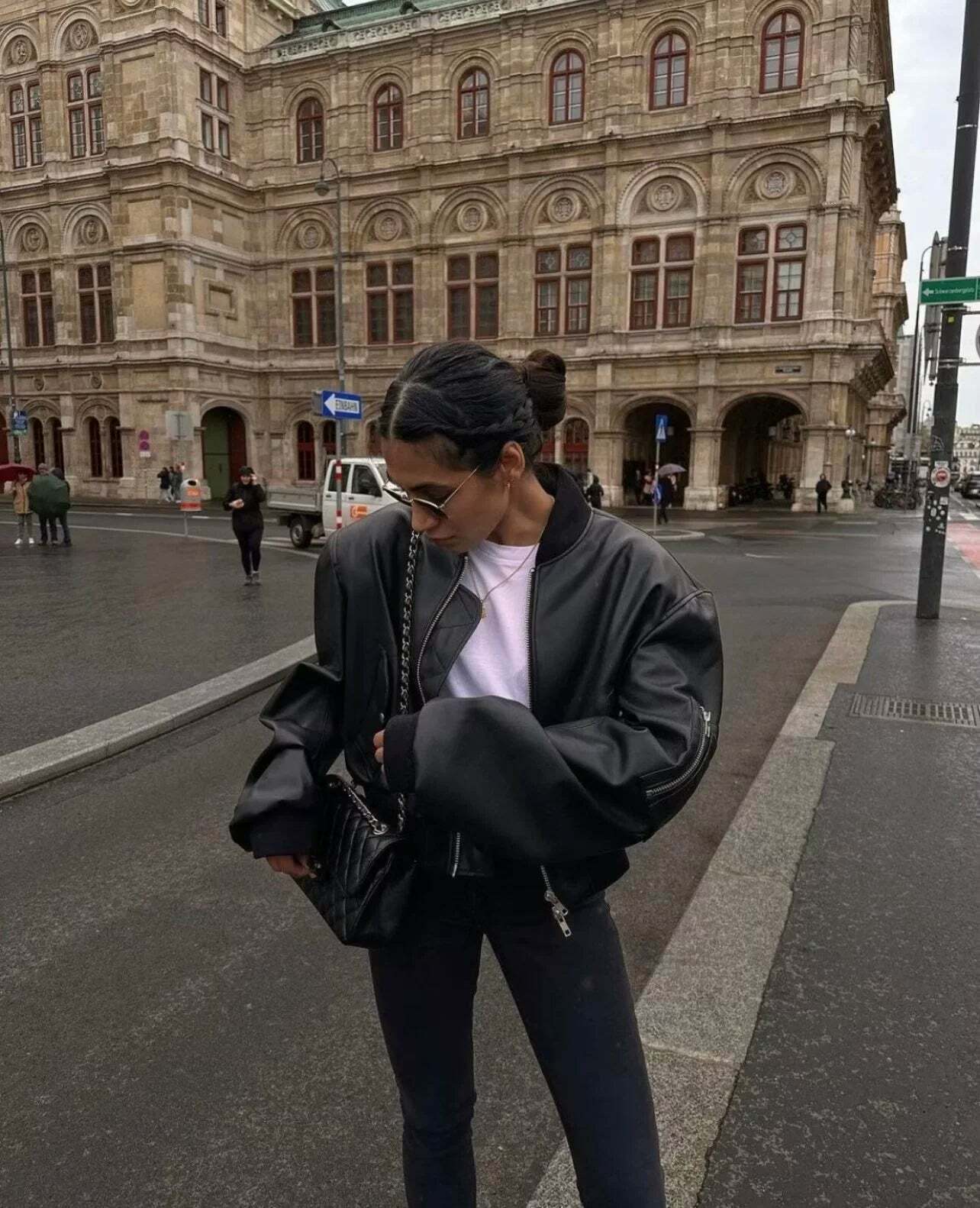 Y2K Grunge Leather Bomber Jacket - Retro 90s Fashion, Summer Outfits, and Clubwear