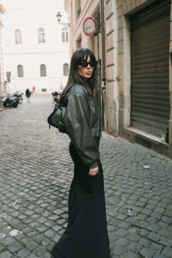 Y2K Grunge Leather Bomber Jacket - Retro 90s Fashion, Summer Outfits, and Clubwear