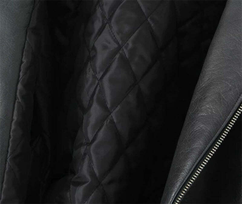 Y2K Grunge Leather Bomber Jacket - Retro 90s Fashion, Summer Outfits, and Clubwear