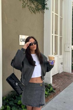 Y2K Grunge Leather Bomber Jacket - Retro 90s Fashion, Summer Outfits, and Clubwear