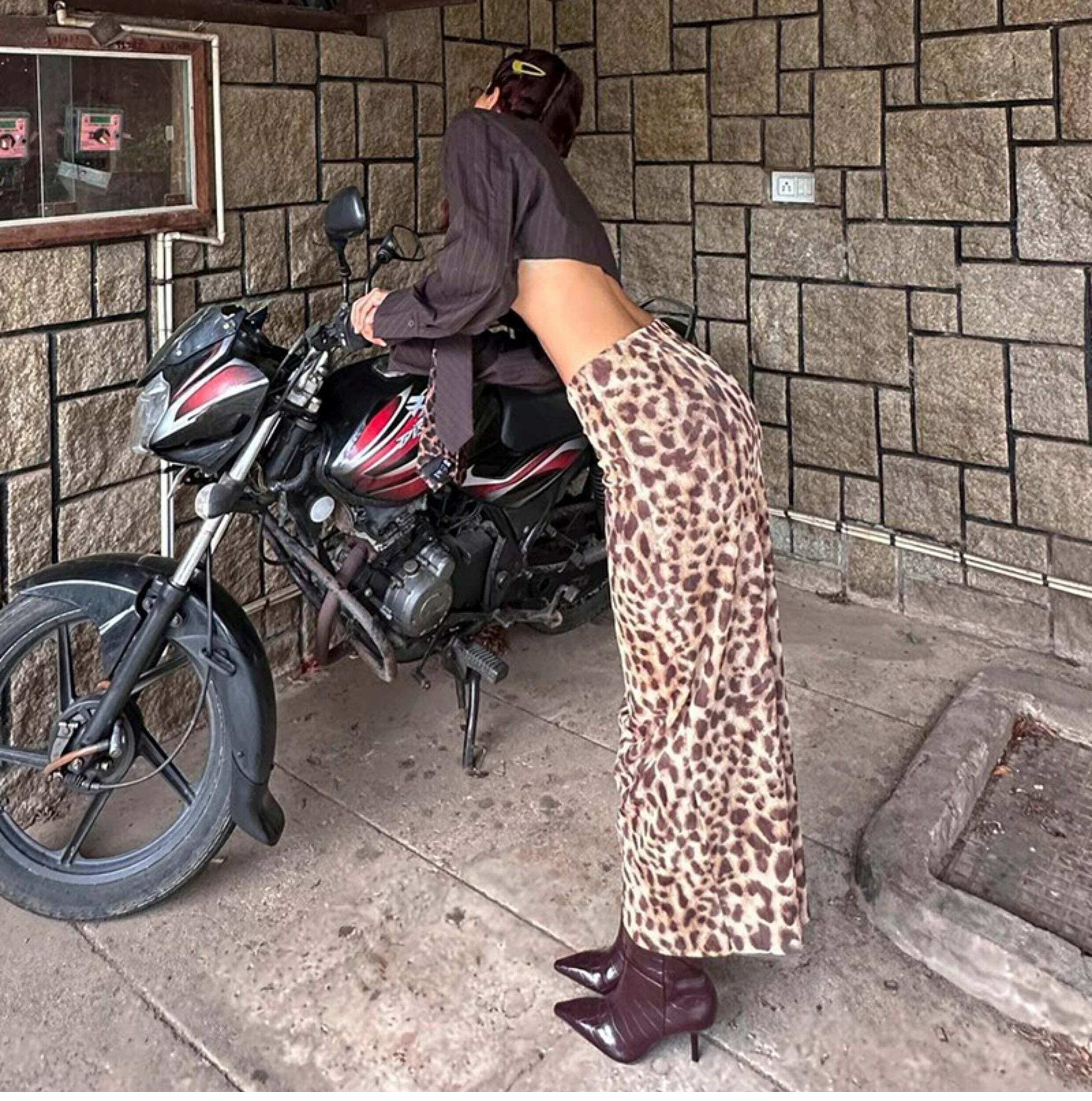 Y2K Grunge Leopard Mesh Maxi Skirt - Retro 90s Summer Outfit, Gothic Y2K Fashion