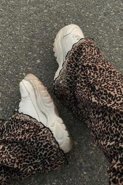 Y2K Grunge Leopard Pants - Retro 90s Summer Outfit, Perfect for Y2K Party & Club Nights
