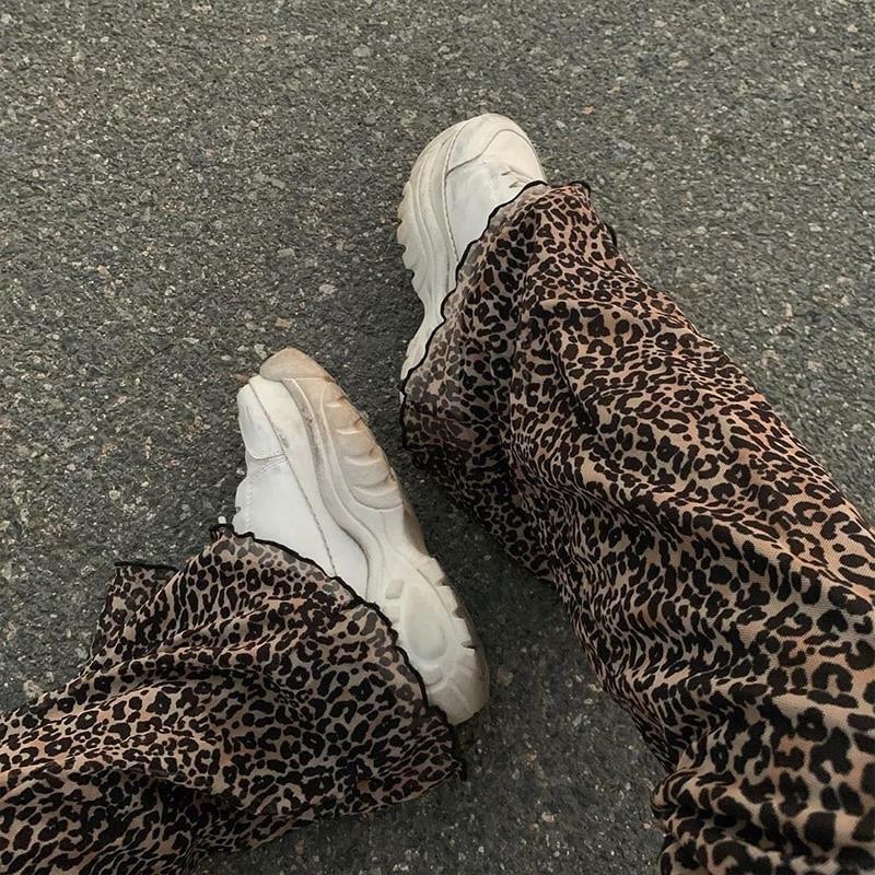 Y2K Grunge Leopard Pants - Retro 90s Summer Outfit, Perfect for Y2K Party & Club Nights