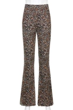Y2K Grunge Leopard Pants - Retro 90s Summer Outfit, Perfect for Y2K Party & Club Nights
