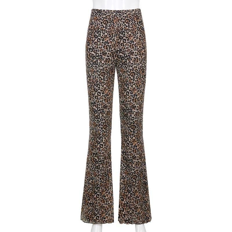 Y2K Grunge Leopard Pants - Retro 90s Summer Outfit, Perfect for Y2K Party & Club Nights
