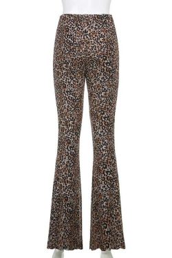 Y2K Grunge Leopard Pants - Retro 90s Summer Outfit, Perfect for Y2K Party & Club Nights