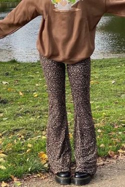Y2K Grunge Leopard Pants - Retro 90s Summer Outfit, Perfect for Y2K Party & Club Nights