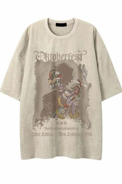 Y2K Grunge Letter Print Cotton T-Shirt - Retro 90s Summer Outfit, Pastel Goth, Y2K Fashion
