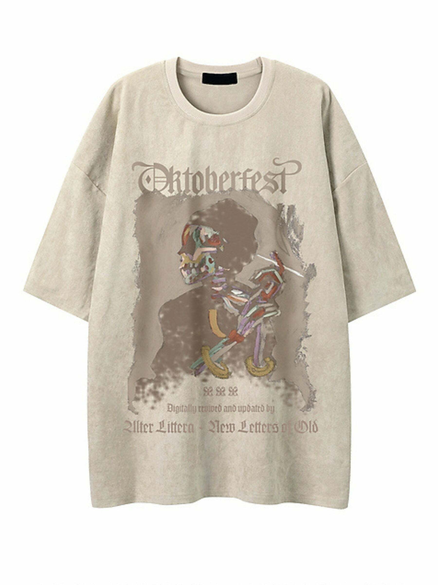 Y2K Grunge Letter Print Cotton T-Shirt - Retro 90s Summer Outfit, Pastel Goth, Y2K Fashion