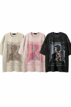 Y2K Grunge Letter Print Cotton T-Shirt - Retro 90s Summer Outfit, Pastel Goth, Y2K Fashion