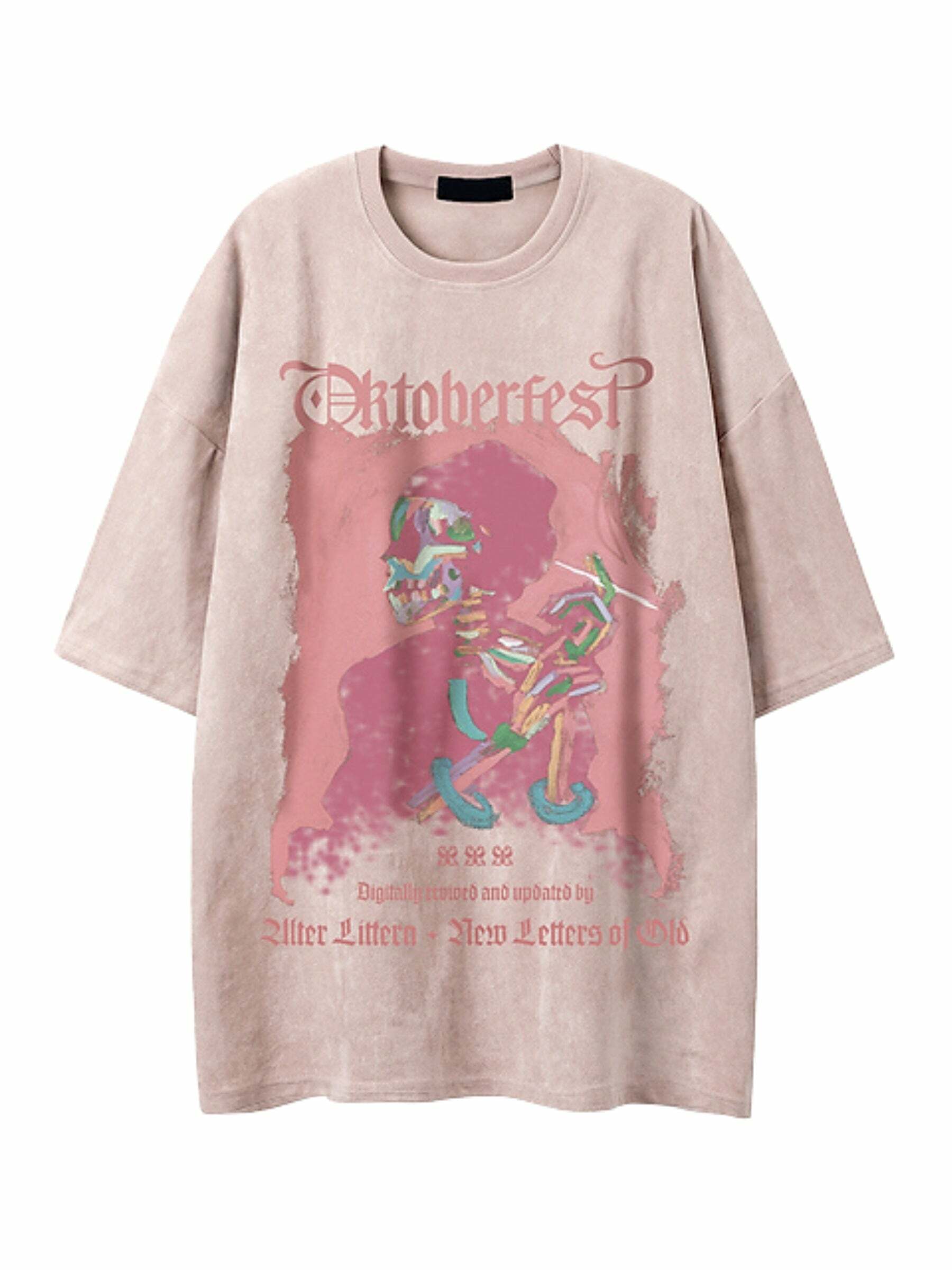 Y2K Grunge Letter Print Cotton T-Shirt - Retro 90s Summer Outfit, Pastel Goth, Y2K Fashion