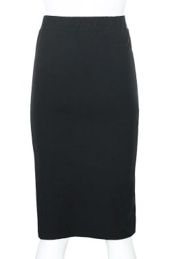 Y2K Grunge Long Black Pencil Skirt - Retro 90s Fashion, Summer Y2K Outfits, Gothic Y2K Style