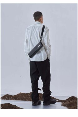 Y2K Grunge Long Satchel Bag - Retro 90s Fashion, Y2K Summer Outfits, Gothic Y2K Style
