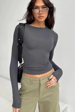 Y2K Grunge Long Sleeve T-Shirt - Retro 90s Fashion, Summer Outfits, and Pastel Goth Style