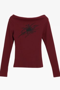 Y2K Grunge Long Sleeve Top - 90s Fashion, Retro Style, Summer Outfits, Y2K Club & Party Wear