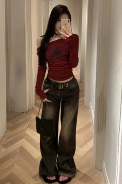 Y2K Grunge Long Sleeve Top - 90s Fashion, Retro Style, Summer Outfits, Y2K Club & Party Wear