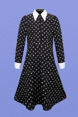 Y2K Grunge Long Sleeve Wednesday Cosplay Dress - Retro 90s Goth Fashion Outfit