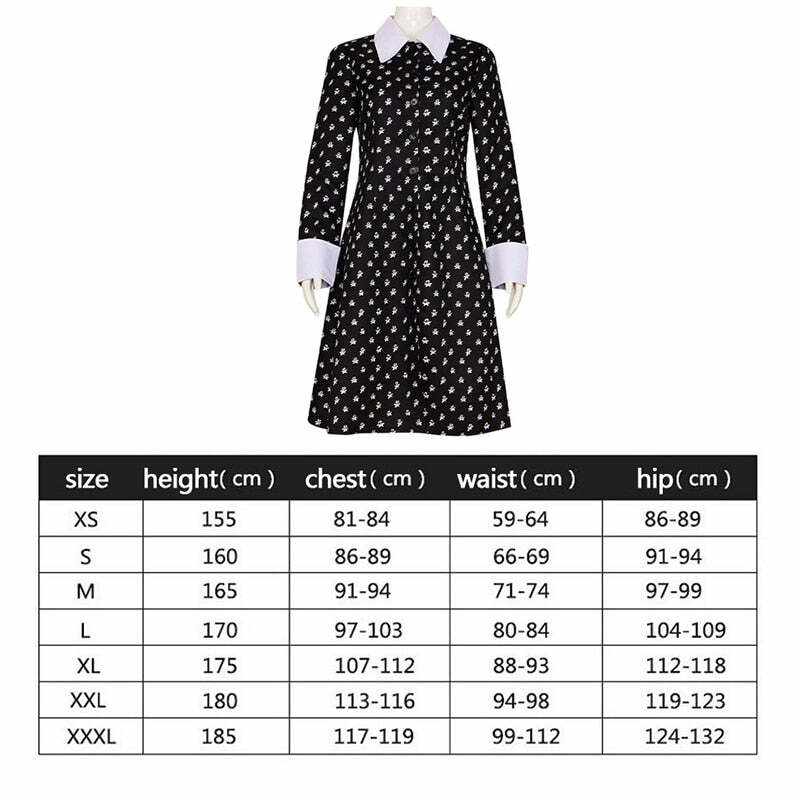 Y2K Grunge Long Sleeve Wednesday Cosplay Dress - Retro 90s Goth Fashion Outfit
