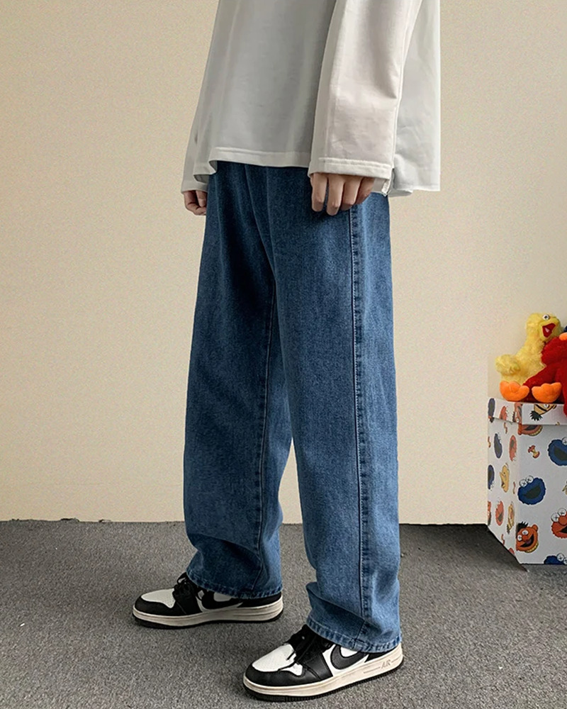 Y2K Grunge Loose Blue Jeans - Retro 90s Fashion, Summer Outfits, and Hip Hop Style