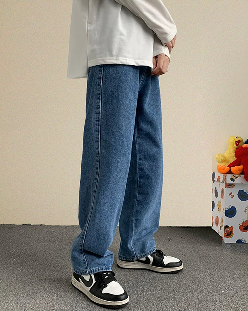 Y2K Grunge Loose Blue Jeans - Retro 90s Fashion, Summer Outfits, and Hip Hop Style