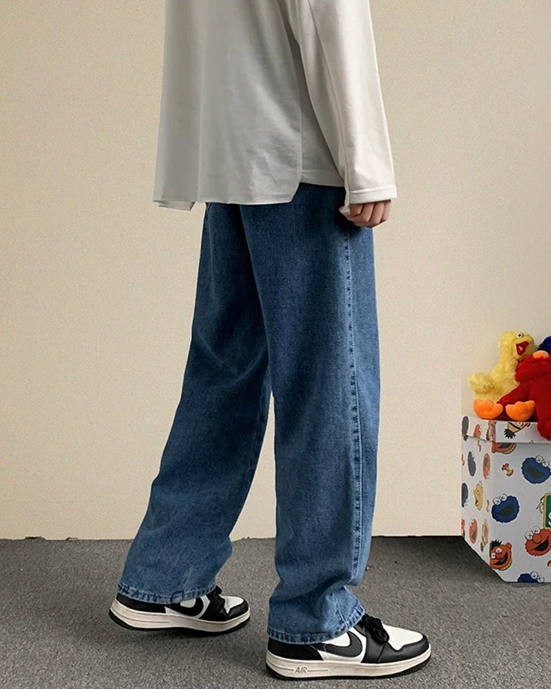Y2K Grunge Loose Blue Jeans - Retro 90s Fashion, Summer Outfits, and Hip Hop Style
