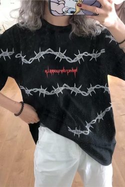 Y2K Grunge Loose T-Shirt - Retro 90s Fashion, Summer Y2K Outfits, Gothic Y2K Style