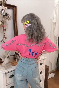 Y2K Grunge Loose T-Shirt - Retro 90s Fashion, Summer Y2K Outfits, Gothic Y2K Style
