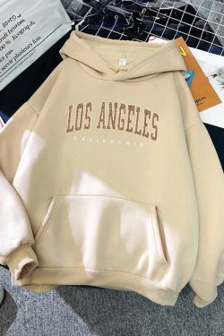 Y2K Grunge Los Angeles Hoodie - Retro 90s Fashion, Summer Y2K Outfits, Pastel Goth Style