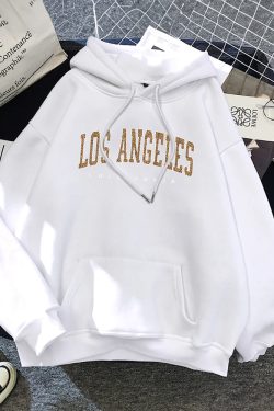 Y2K Grunge Los Angeles Hoodie - Retro 90s Fashion, Summer Y2K Outfits, Pastel Goth Style