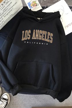 Y2K Grunge Los Angeles Hoodie - Retro 90s Fashion, Summer Y2K Outfits, Pastel Goth Style