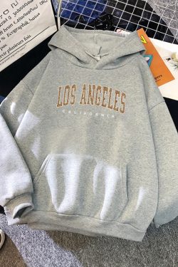 Y2K Grunge Los Angeles Hoodie - Retro 90s Fashion, Summer Y2K Outfits, Pastel Goth Style