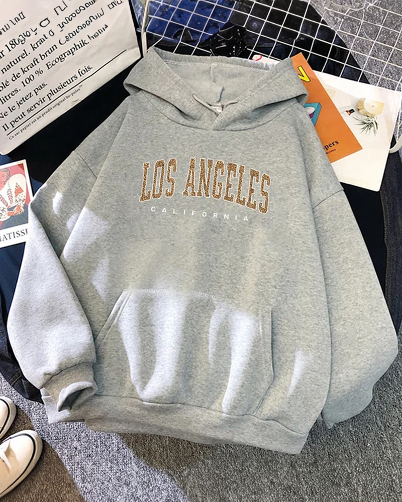 Y2K Grunge Los Angeles Hoodie - Retro 90s Fashion, Summer Y2K Outfits, Pastel Goth Style
