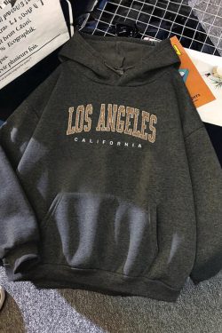 Y2K Grunge Los Angeles Hoodie - Retro 90s Fashion, Summer Y2K Outfits, Pastel Goth Style