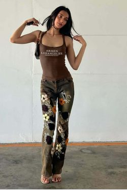 Y2K Grunge Los Angeles Letter Print Tank Top - Retro 90s Summer Outfit for Women