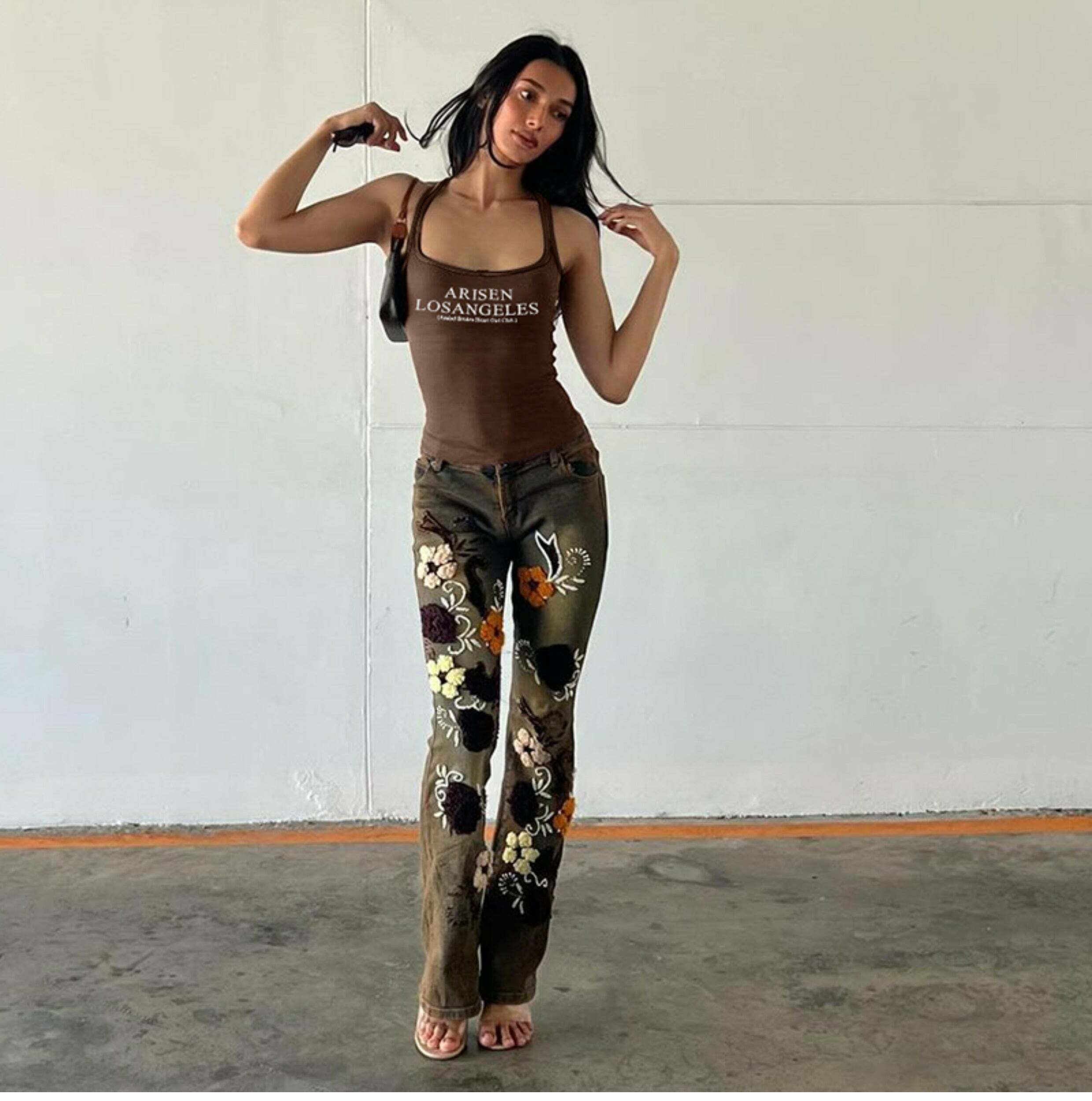 Y2K Grunge Los Angeles Letter Print Tank Top - Retro 90s Summer Outfit for Women
