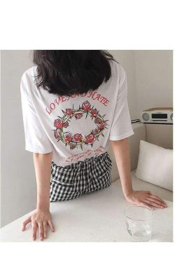 Y2K Grunge Love Hate Shirt - Retro 90s Fashion, Summer Outfits, and Pastel Goth Style