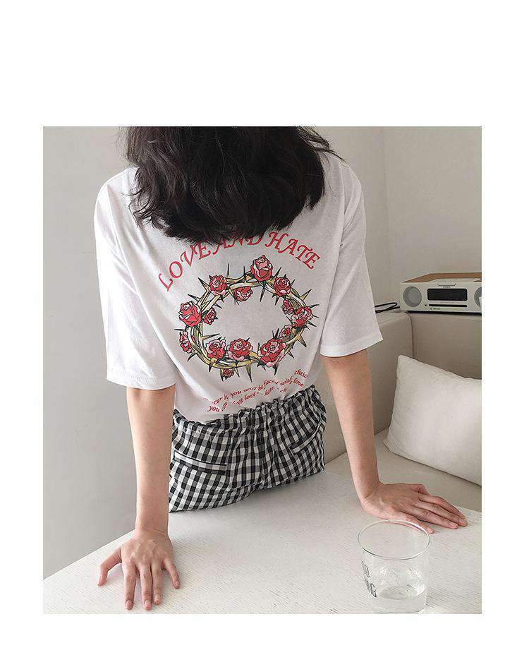 Y2K Grunge Love Hate Shirt - Retro 90s Fashion, Summer Outfits, and Pastel Goth Style