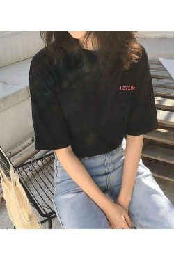 Y2K Grunge Love Hate Shirt - Retro 90s Fashion, Summer Outfits, and Pastel Goth Style