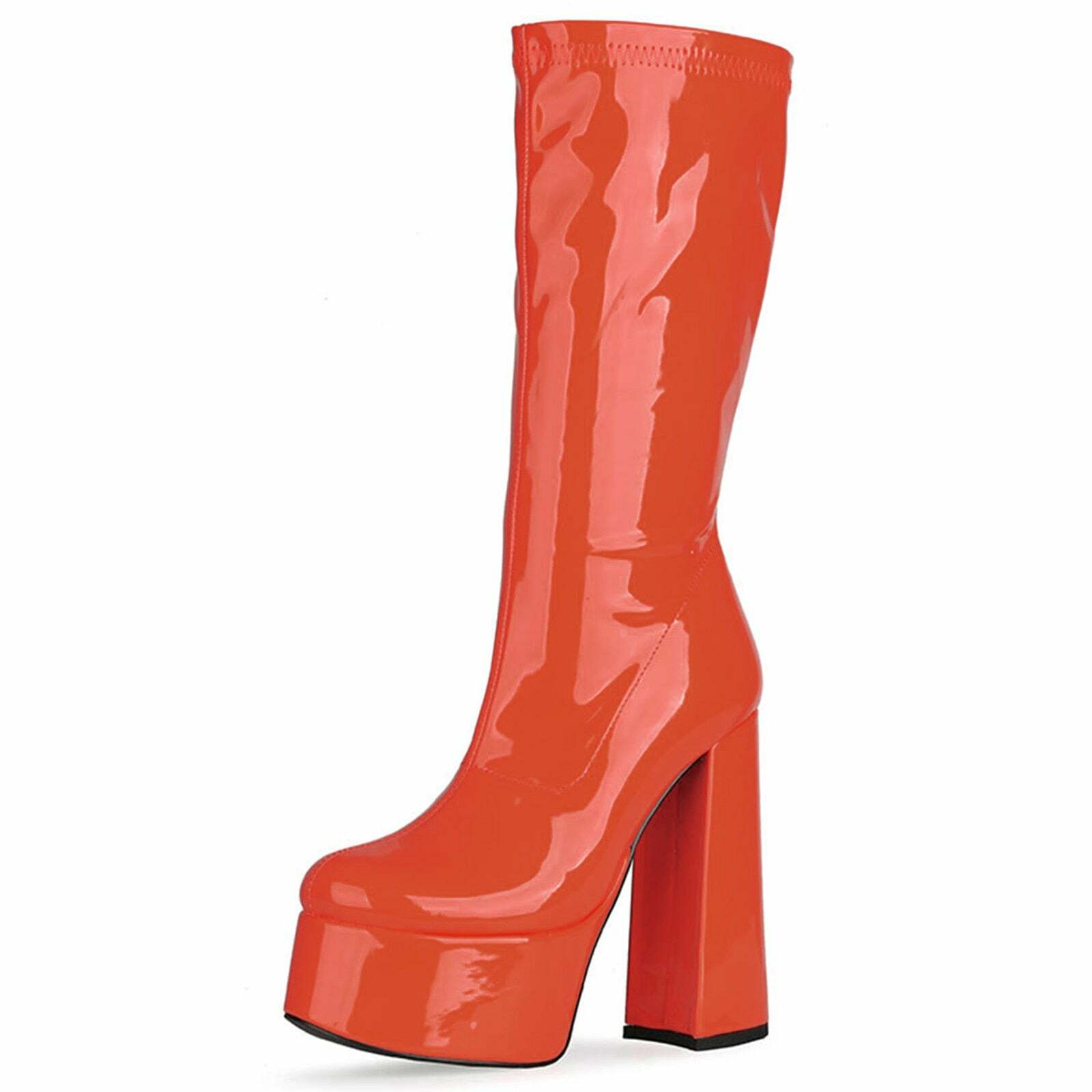 Y2K Grunge Lovecore Shiny Red Boots - Retro 90s Fashion, Y2K Party & Club Outfits