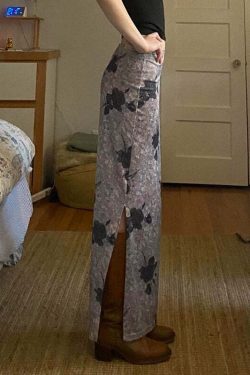 Y2K Grunge Luanna Print Maxi Skirt - Retro 90s Fashion, Summer Y2K Outfits, Pastel Goth