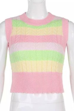 Y2K Grunge Marshmallow Sweater Vest - Retro 90s Fashion, Summer Outfits, and Pastel Goth Style