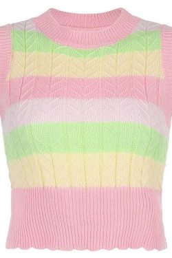Y2K Grunge Marshmallow Sweater Vest - Retro 90s Fashion, Summer Outfits, and Pastel Goth Style