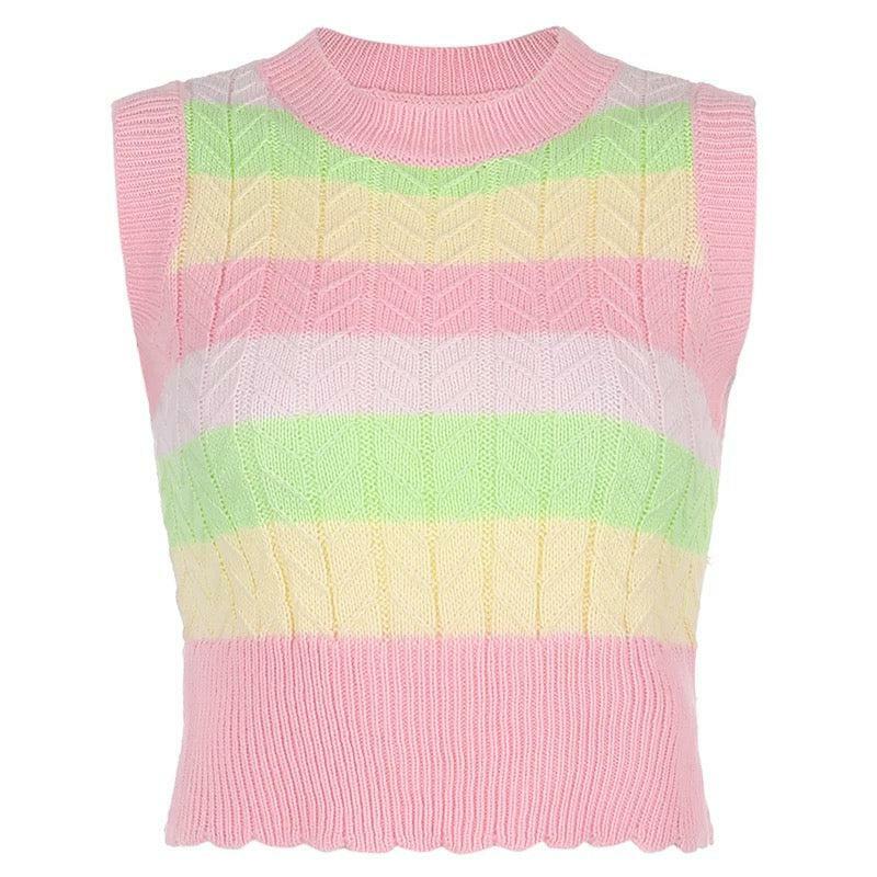 Y2K Grunge Marshmallow Sweater Vest - Retro 90s Fashion, Summer Outfits, and Pastel Goth Style