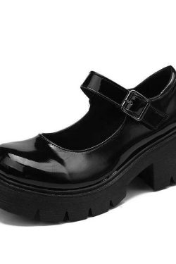 Y2K Grunge Mary Jane Chunky Shoes - Retro 90s Fashion, Gothic Y2K, Summer Y2K Outfits